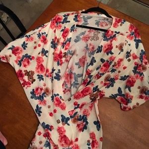 Short Sleeve floral cardigan